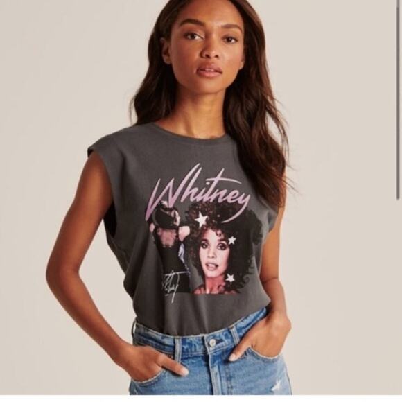 NWT Abercrombie & Fitch Whitney Houston Sleeveless Muscle T-Shirt Size XS - Picture 1 of 11